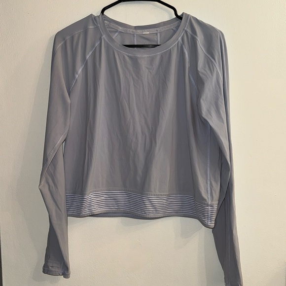 Lululemon Stripe In Stride Long Sleeve Grey/Blue Untagged Size 4/6 - Picture 1 of 4
